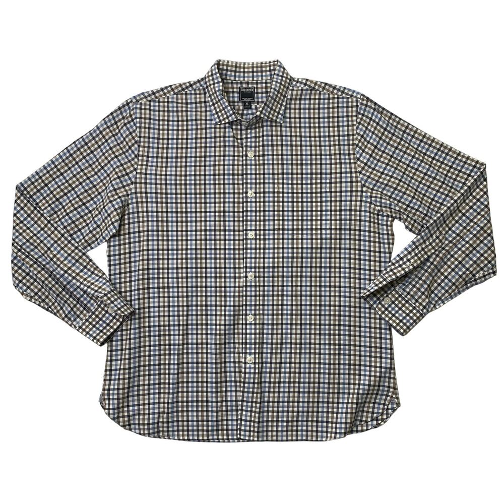 Todd Snyder Shirt Mens XL White Blue Cotton Plaid Check Button Up Long Sleeve